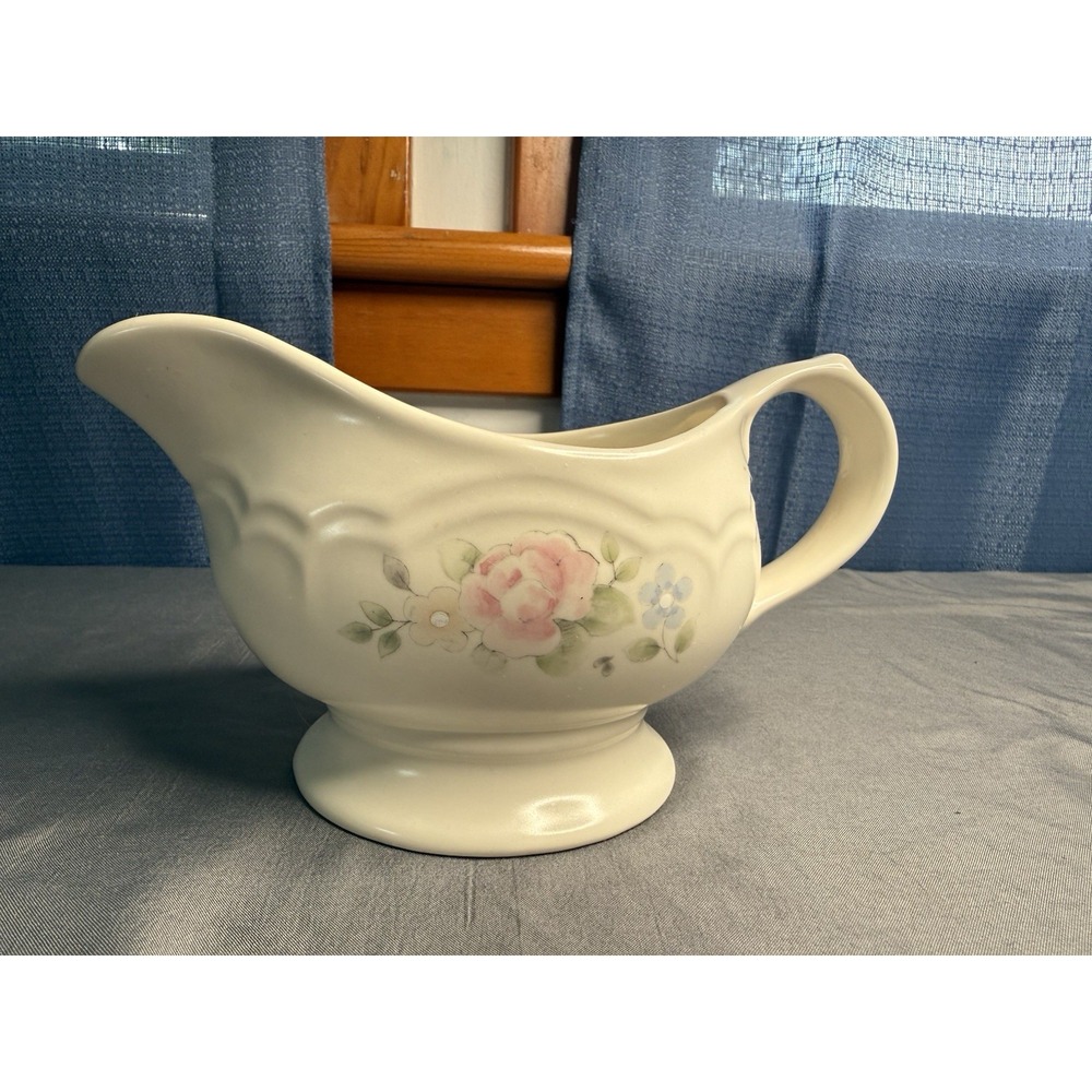 Pfaltzgraff Tea Rose Gravy Boat Server Sauces Stoneware